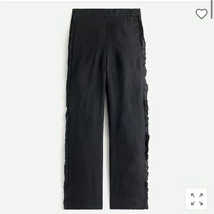 J Crew Linen Ruffle pants